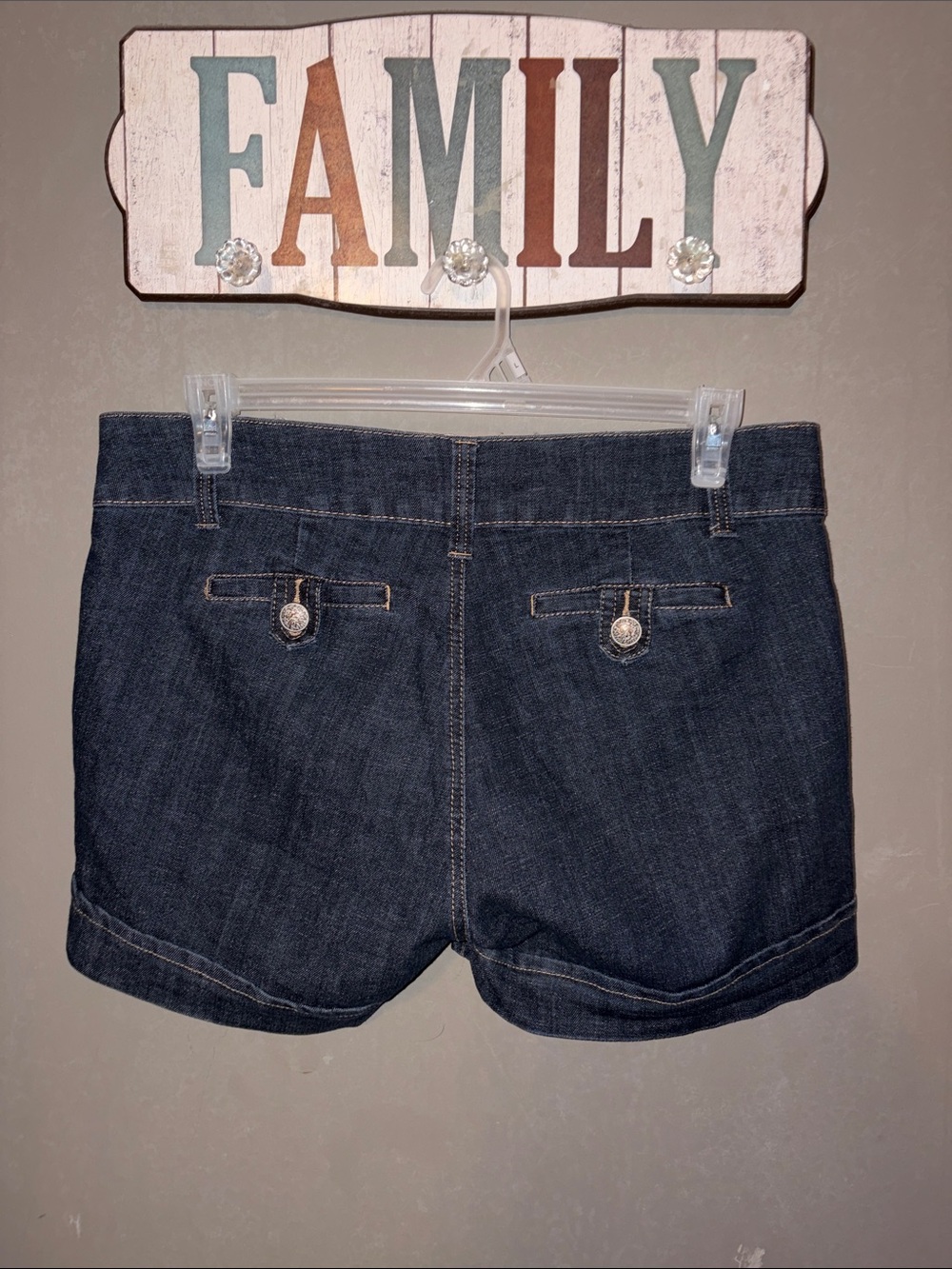 Women’s Dark Denim Shorts - Classic Casual Style - Picture 2 of 3